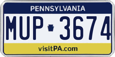 PA license plate MUP3674