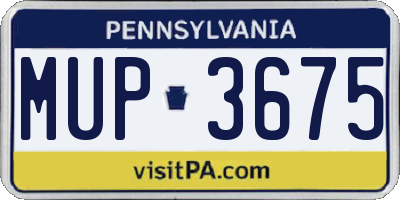 PA license plate MUP3675