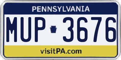 PA license plate MUP3676