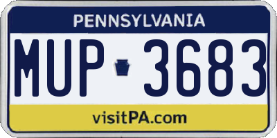 PA license plate MUP3683