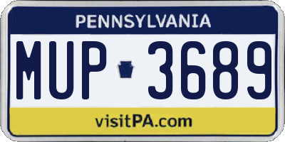 PA license plate MUP3689