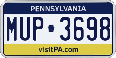 PA license plate MUP3698