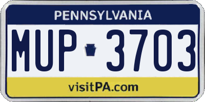PA license plate MUP3703