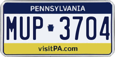 PA license plate MUP3704