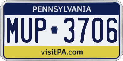 PA license plate MUP3706
