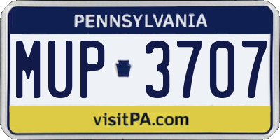 PA license plate MUP3707