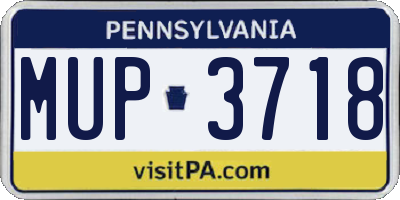 PA license plate MUP3718