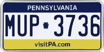 PA license plate MUP3736