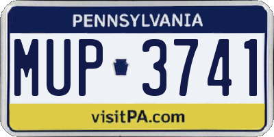 PA license plate MUP3741