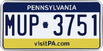 PA license plate MUP3751