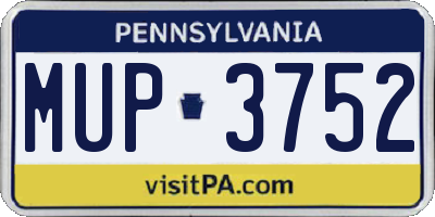 PA license plate MUP3752