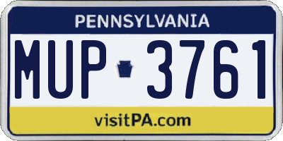 PA license plate MUP3761