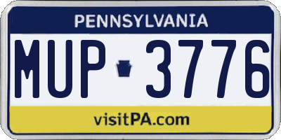 PA license plate MUP3776