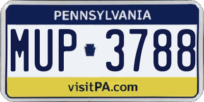 PA license plate MUP3788