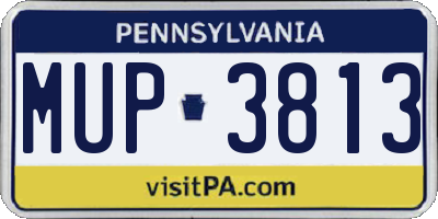 PA license plate MUP3813