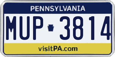 PA license plate MUP3814
