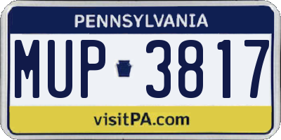 PA license plate MUP3817
