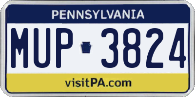 PA license plate MUP3824