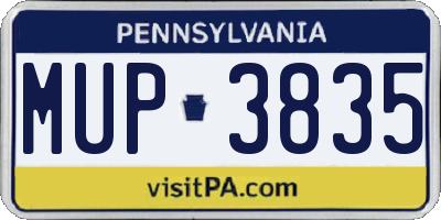 PA license plate MUP3835