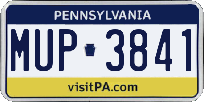 PA license plate MUP3841