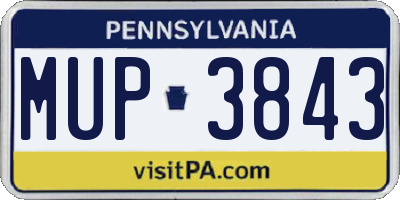 PA license plate MUP3843