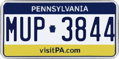 PA license plate MUP3844