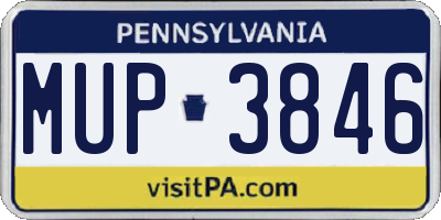 PA license plate MUP3846