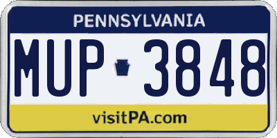 PA license plate MUP3848