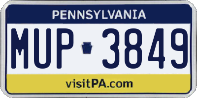 PA license plate MUP3849