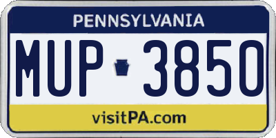 PA license plate MUP3850