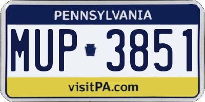 PA license plate MUP3851