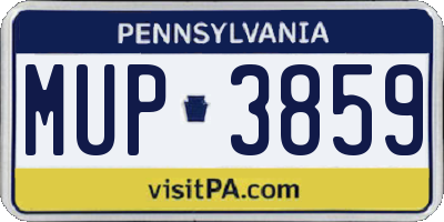 PA license plate MUP3859