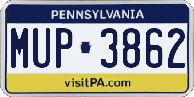 PA license plate MUP3862