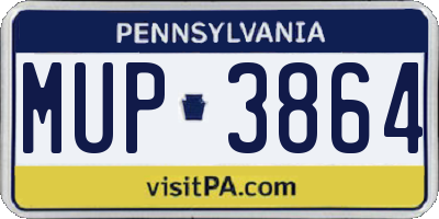 PA license plate MUP3864