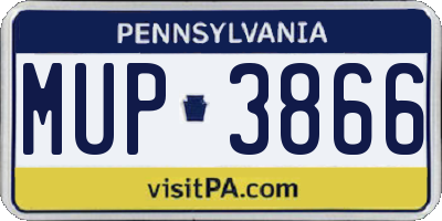 PA license plate MUP3866