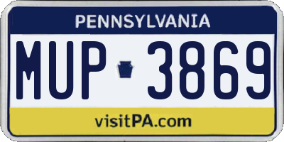PA license plate MUP3869
