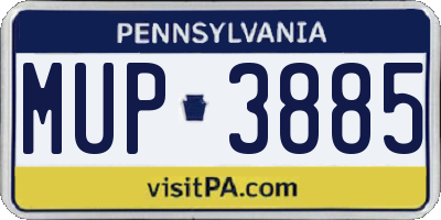 PA license plate MUP3885