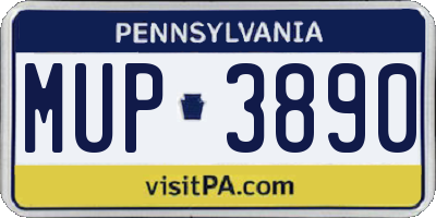 PA license plate MUP3890
