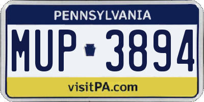 PA license plate MUP3894