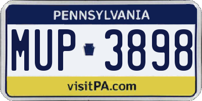 PA license plate MUP3898