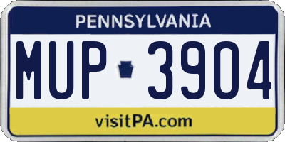 PA license plate MUP3904