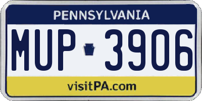PA license plate MUP3906