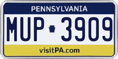 PA license plate MUP3909