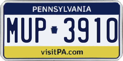 PA license plate MUP3910