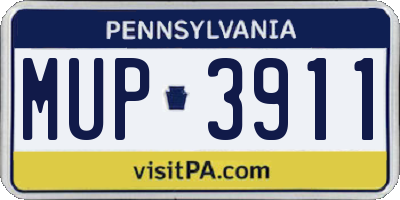 PA license plate MUP3911