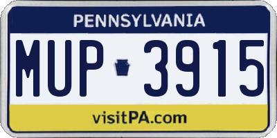PA license plate MUP3915