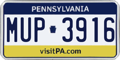 PA license plate MUP3916