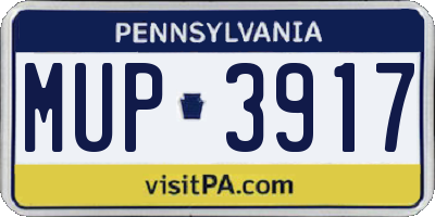 PA license plate MUP3917