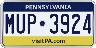 PA license plate MUP3924