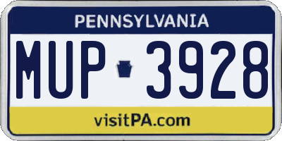 PA license plate MUP3928